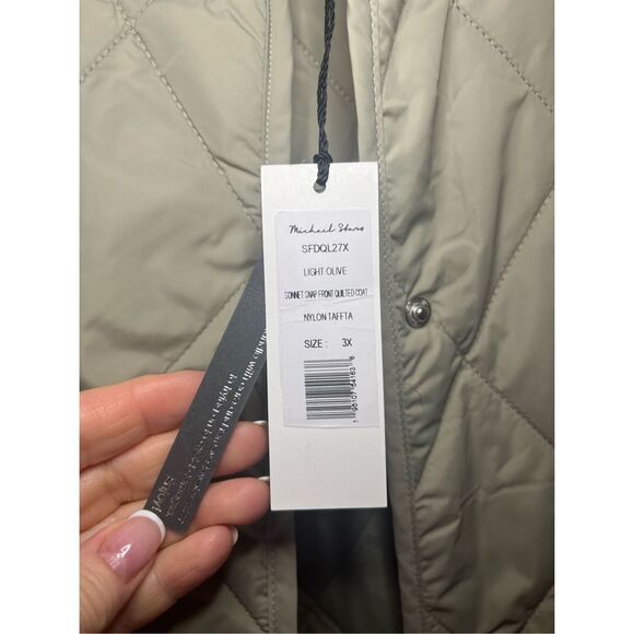 Michael Stars Sonnet Quilted Jacket Button Up Light Olive NEW - Picture 8 of 10